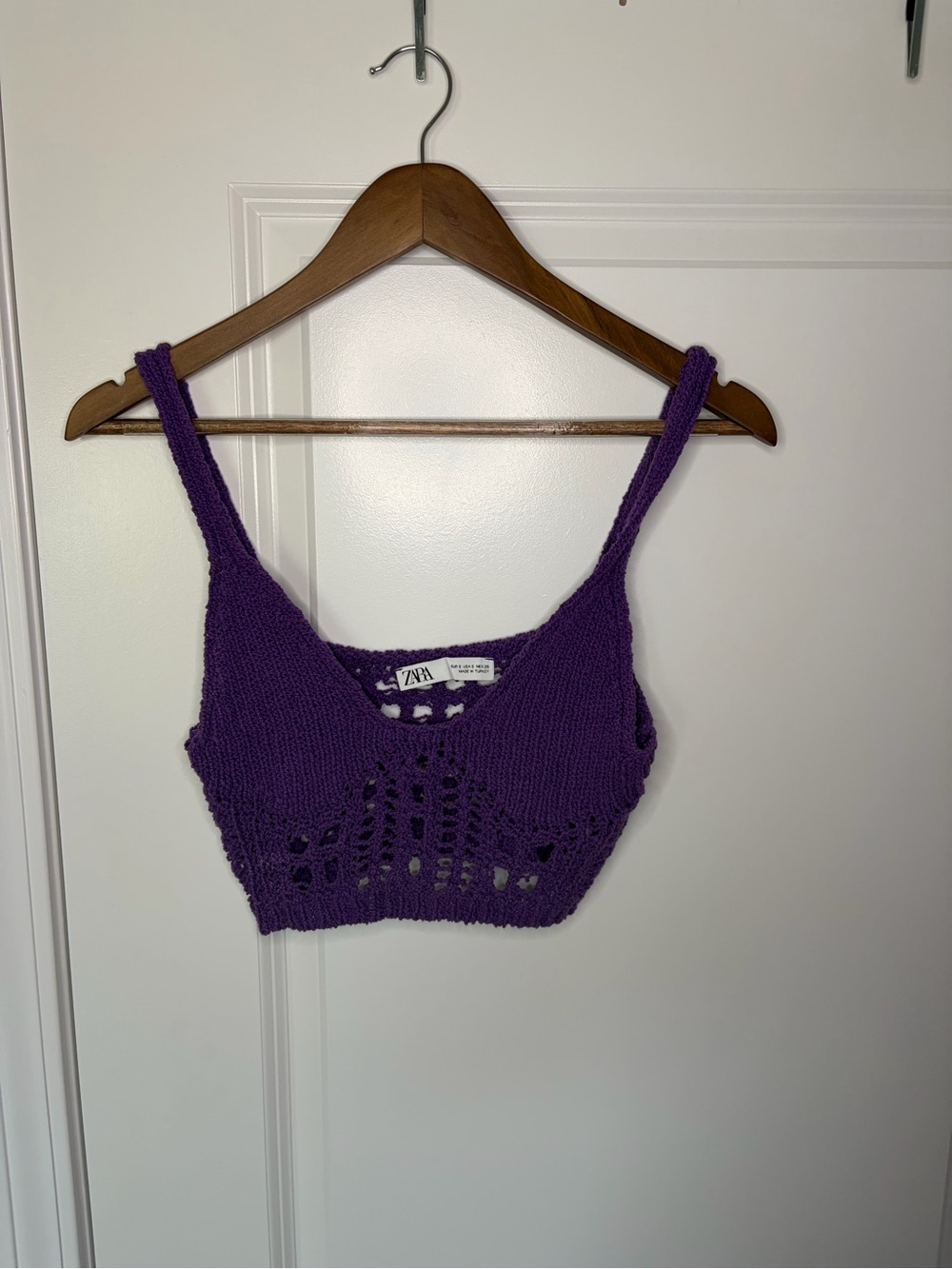 Zara Vibrant Purple Knit Cropped Camisole